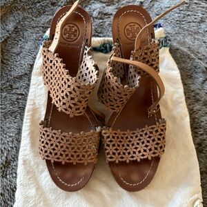 Tory Burch Brown Cutout Sandals